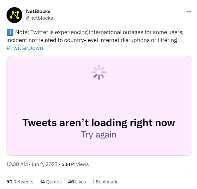 ذكرت شركة مراقبة الأمن السيبراني NetBlocks أن انقطاع Twitter اليوم كان دوليًا