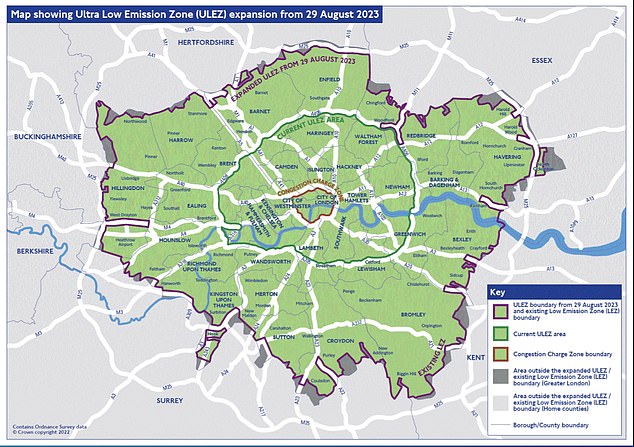 من المقرر أن تتوسع منطقة Ultra Low Emission Zone (ULEZ) في صادق خان إلى 32 منطقة في لندن اعتبارًا من 29 أغسطس من هذا العام