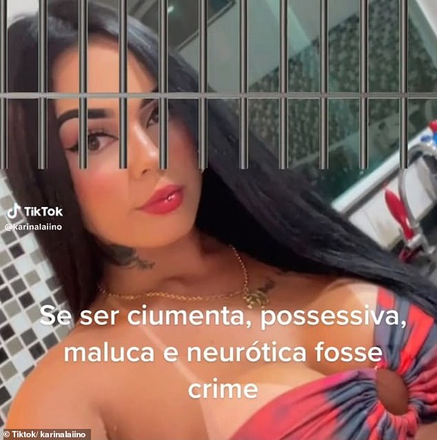 في منشور على TikTok في أبريل ، استخدمت Karina Laino مرشحًا لقضبان زنزانات السجن وتضمنت تعليقًا مكتوبًا بالبرتغالية يقول: `` إذا كانت الغيرة والعصاب تعتبر جرائم ، فسيتم اعتقالي بالفعل ''
