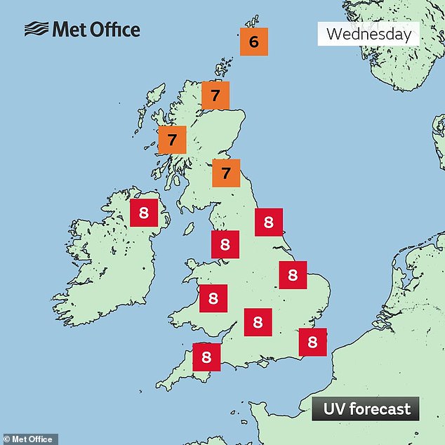 يصدر مكتب الأرصاد الجوية تحذيرًا وسط موجة الحر في المملكة المتحدة لحماية البشرة من ارتفاع مؤشر الأشعة فوق البنفسجية
