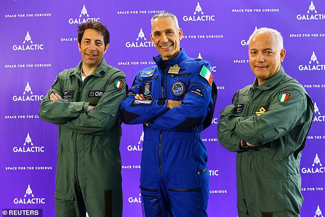 Galactic 01 هي مهمة بحثية تحمل طاقمًا من سلاح الجو الإيطالي والمجلس الوطني للبحوث في إيطاليا جنبًا إلى جنب مع مدرب رائد فضاء من Virgin Galactic