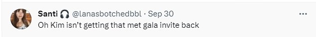 يا عزيزتي: بسبب الفيديو، تكهن المعجبون بأن آنا قد تجاهلت نجمة ديزني وتوجهت إلى X لتمازح قائلة إنه يبدو أن كيم لن تتلقى دعوة لحضور حفل Met Gala الشهير العام المقبل.