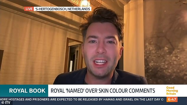 كشف الصحفي الملكي الهولندي ريك إيفرز في برنامج Good Morning Britain على قناة ITV اليوم (في الصورة) أن الاسم الأول في الكتاب كان