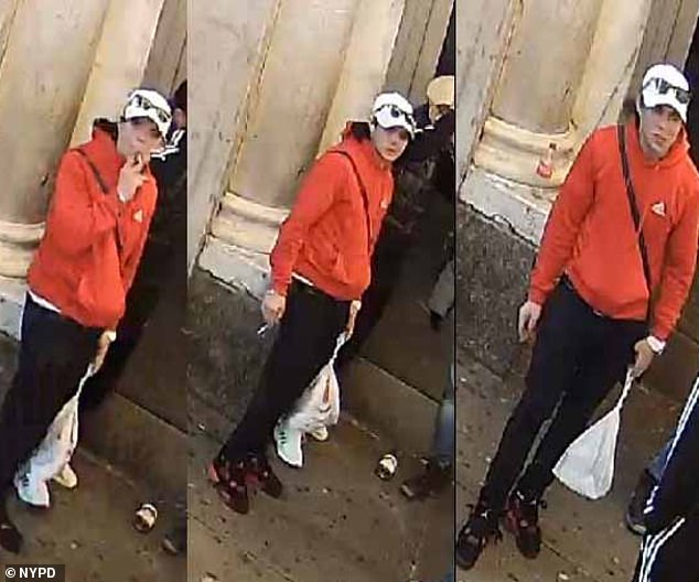 وشوهد أحد المهاجرين المتهمين وهو يرتدي قميصًا أحمر وقبعة بيضاء خلال هجوم 27 يناير/كانون الثاني. وتقول الشرطة إنه ركل الضباط ثلاث مرات على الأقل قبل أن يوجه لكمة
