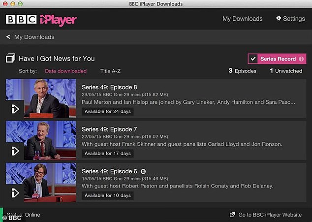 في الصورة، تطبيق تنزيل BBC iPlayer.  بدأت هيئة الإذاعة البريطانية (BBC) عملية إغلاق تطبيق BBC iPlayer Downloads لأجهزة الكمبيوتر الشخصية وأجهزة Mac