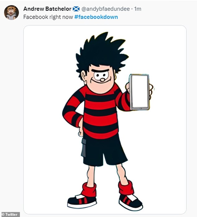 شارك أحد المستخدمين صورة لـ Dennis the Menace وهو يحمل هاتفًا ذكيًا بشاشة فارغة