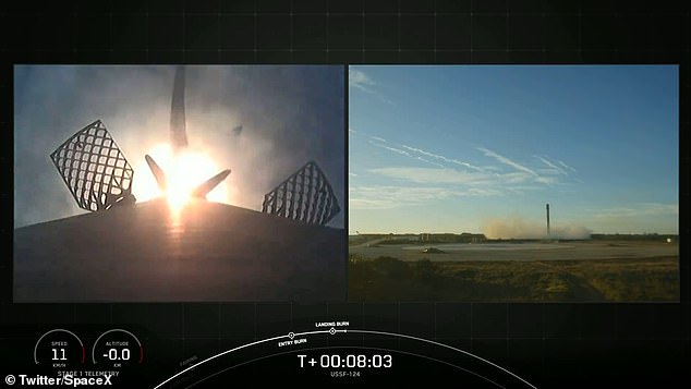 وهبط الصاروخ في منطقة هبوط SpaceX بعد ثماني دقائق من الإطلاق، ليكمل مهمته السابعة، وفقًا لمسؤولي القوة الفضائية، الذين ظلوا صامتين بشأن المهمة حتى صباح اليوم.