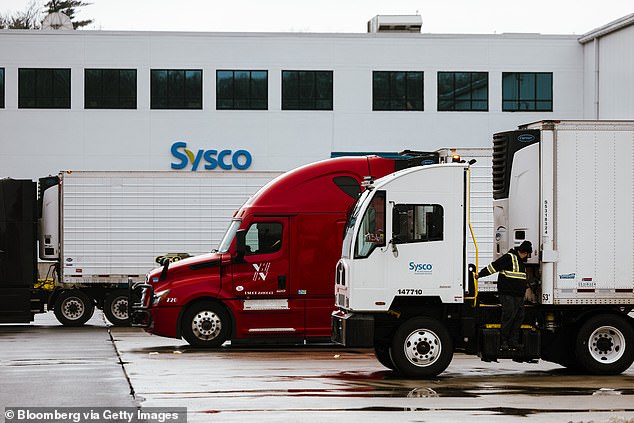 مقطورات الجرارات في مركز توزيع Sysco Corp. في هاف مون، نيويورك، الولايات المتحدة، يوم الخميس 25 يناير 2024