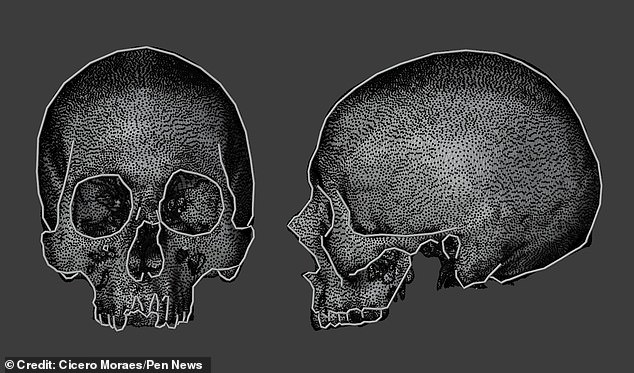 هذا مسح للجمجمة التي يعتقد أنها تنتمي إلى كوبرنيكوس والتي تم إعادة البناء عليها