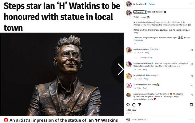 قام Ian 'H' Watkins من Steps بالترويج للقصة الخادعة على صفحته على Instagram