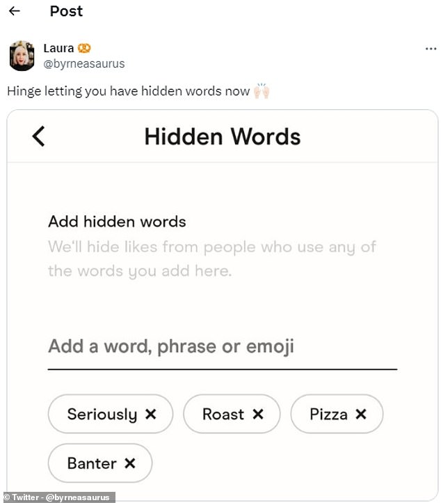 وبينما كان مستخدمو وسائل التواصل الاجتماعي يمزحون بشأن تجنب المصطلحات المزعجة، يقول Hinge إن ميزته الجديدة مصممة لتقليل إساءة الاستخدام والتفاعلات غير المرغوب فيها.