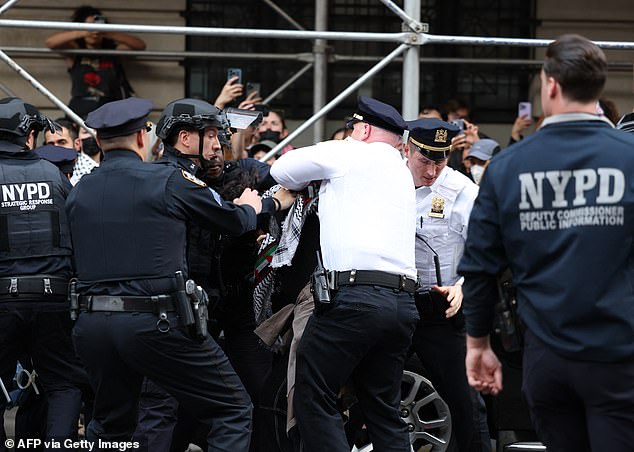 الشرطة تعتقل متظاهراً مؤيداً للفلسطينيين بالقرب من حفل Met Gala