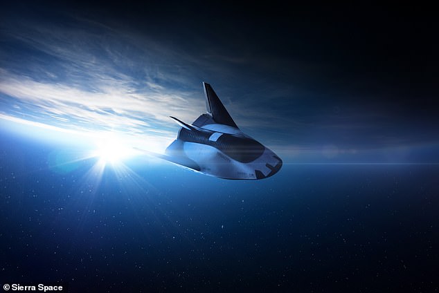 في الصورة، انطباع فني للمركبة الفضائية Dream Chaser أثناء هبوطها نحو الأرض