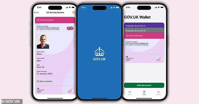 سيكون رخصة القيادة الرقمية الخاصة بك هو الوصول عبر هاتفك الذكي ، عبر تطبيق Gov.uk Wallet وستتمكن من إظهاره كما تفعل بطاقاتك المصرفية