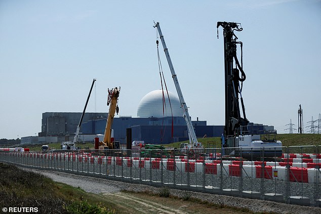 أعمال البناء في موقع محطة الطاقة النووية الجديدة Sizewell C في سوفولك في 11 يونيو