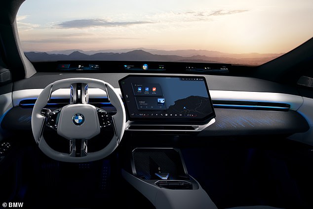 داخل IX3 ، يوجد نظام Idrive بانورامي مع شاشة رقمية عالية تُفصل عن معلومات رئيسية تتماشى مع بصرك - واندفاعة منجدة لمزيد من الرفاهية
