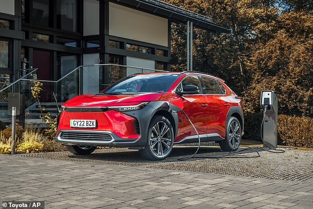 وقالت إن الطرازات المؤهلة للحصول على تخطيط القلب - بما في ذلك سيارة Toyota bZ4X SUV (في الصورة) شهدت ارتفاعًا بنسبة 118٪ في الاستفسارات وارتفعت عمليات البحث عن السيارات الكهربائية بنسبة 50٪ تقريبًا على Auto Trader منذ يوليو.