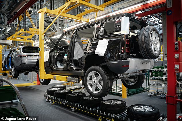 يقول JLR إن خطوط تجميع المدافع والاكتشاف في نيترا ، سيلوفاكيا ، بالإضافة إلى خطوط إنتاج Range Rover و Range Rover Sport في منشأة Solihull ، ستبدأ في وقت لاحق من هذا الأسبوع