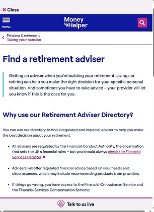 MoneyHelper: سيتم إغلاق دليل المستشارين الماليين للتقاعد في ديسمبر